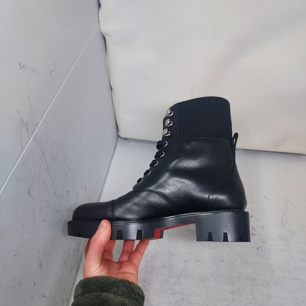 Christian Louboutin Black En Hiver Leather Zipper WOMEN Boot - Picture 8 of 12